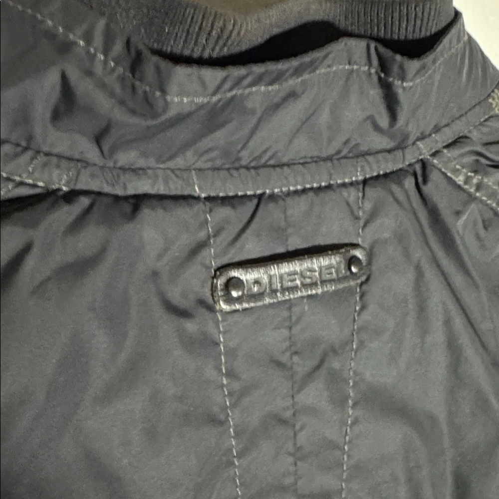 Diesel Jurlo Biker Jacket Mens XXL Black Full Zip Nylon Motorcycle Streetwear - Picture 13 of 16